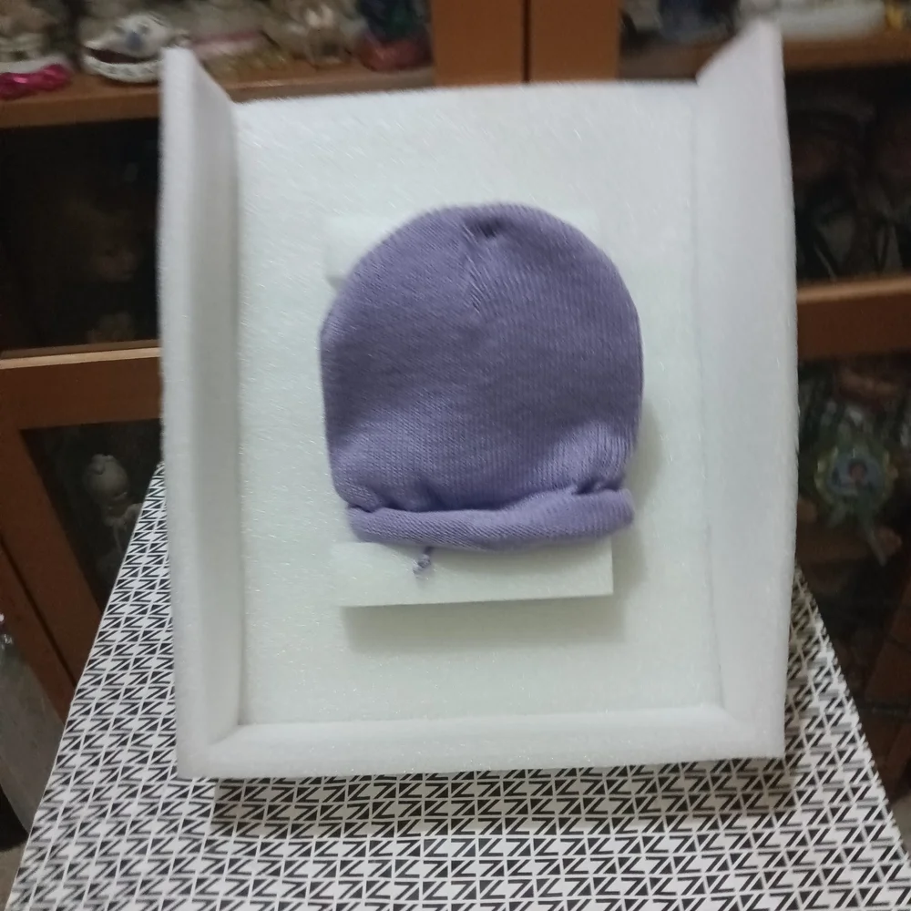 Purple and Blue Baby Hat and Mittens Set